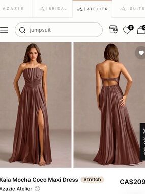 Azazie Kaia Maxi Dress in Mocha Coco